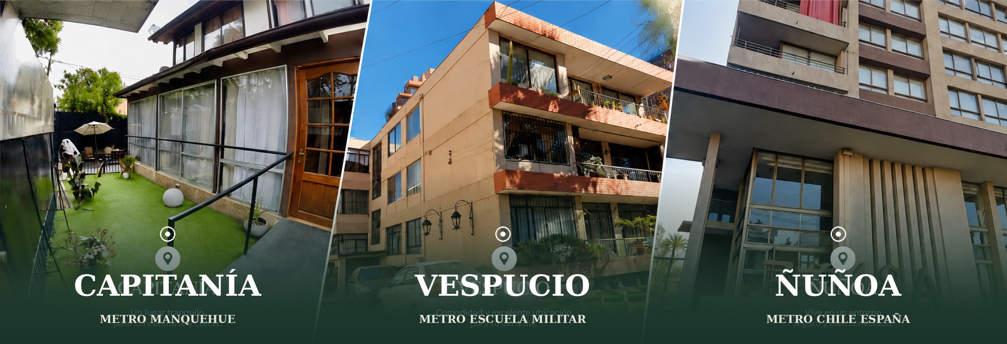 Las tres sucursales de Casa Femenina: Capitanía, Vespucio y Ñuñoa